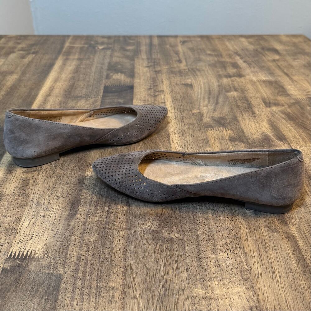 Vionic Ballet Flat Posey Leather Mesh Classic Ortho Pointy Toe Brown Size 6 Wide - Picture 5 of 9